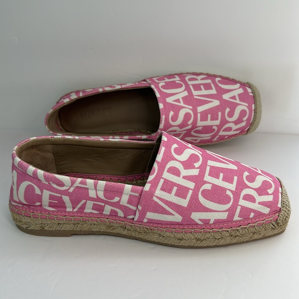 New Authentic VERSACE Espadrilles Rosado Versace La Greca Signature - Picture 12 of 15